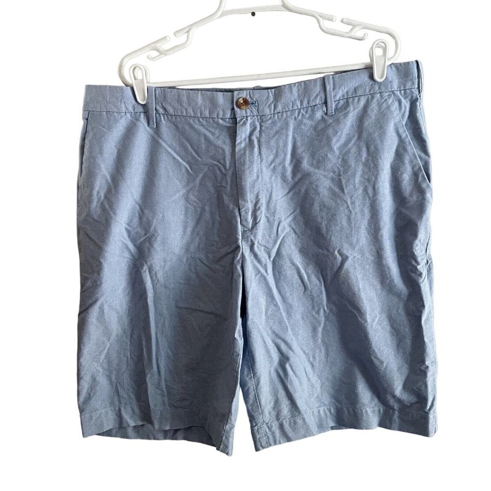 Izod Mens SZ 40 Light Blue Flat Front 100% Cotton Shorts w/4 Pockets
